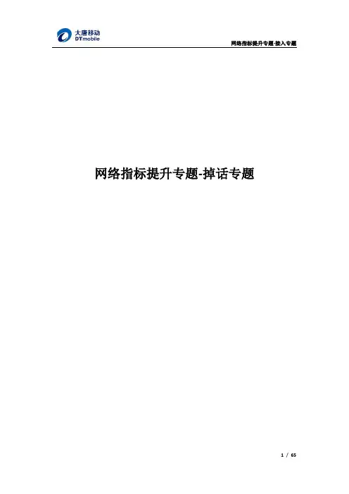网络指标提升专题-掉话专题(针对大唐TD区域)