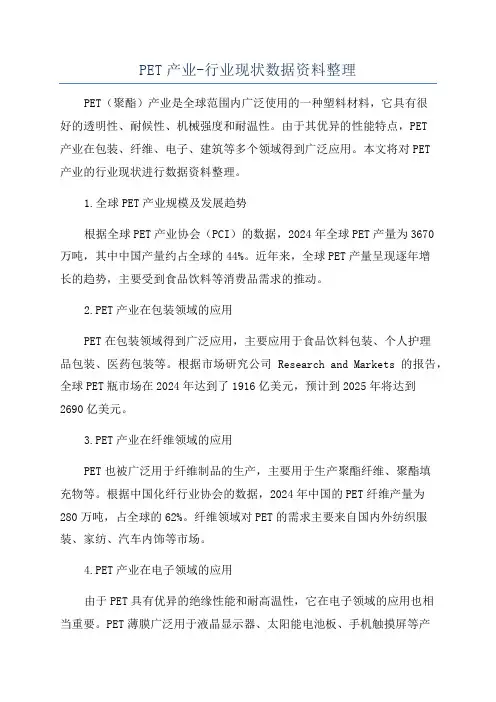 PET产业-行业现状数据资料整理