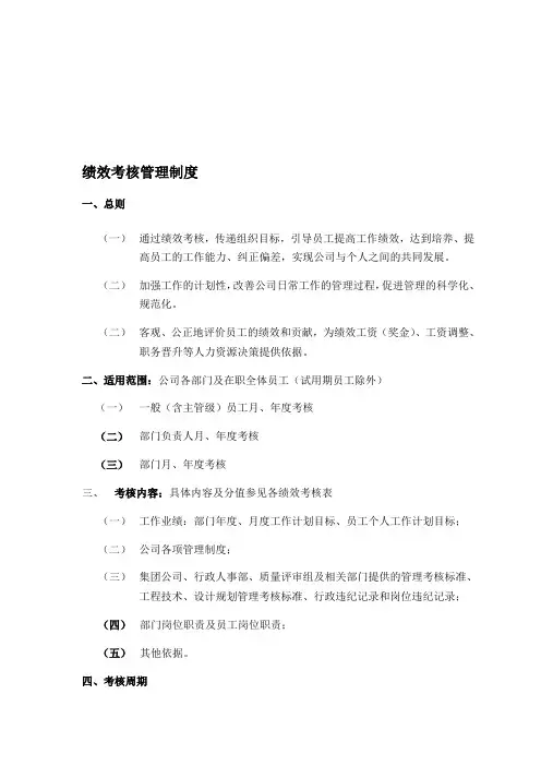 金科集团弘景地产绩效考核管理办法