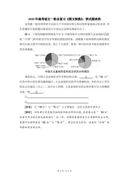 2020年高考语文一轮总复习《图文转换》：饼式图表类