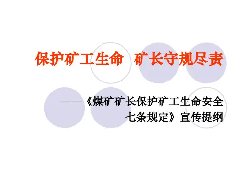 煤矿矿长保护矿工生命安全七项规定培训讲义