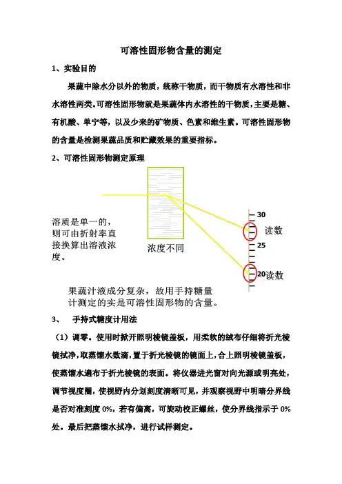 可溶性固形物含量的测定方法