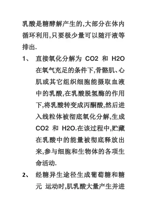 乳酸是糖酵解产生的