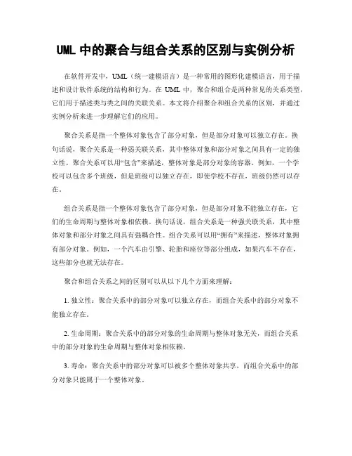 UML中的聚合与组合关系的区别与实例分析