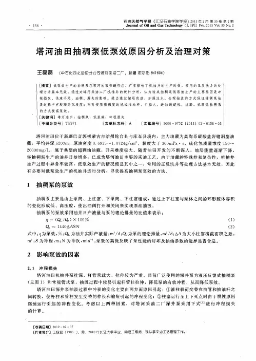 塔河油田抽稠泵低泵效原因分析及治理对策