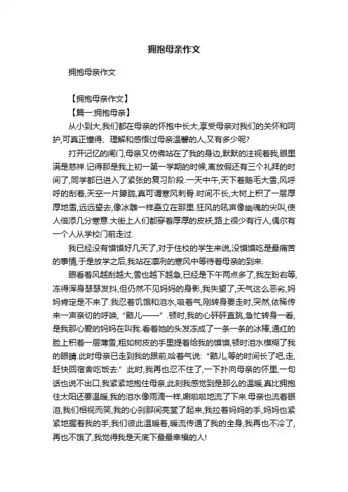 拥抱母亲作文
