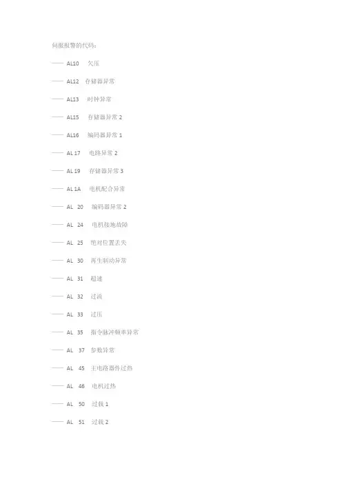 三菱伺服报警的代码
