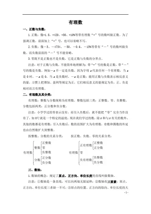 有理数详细讲义