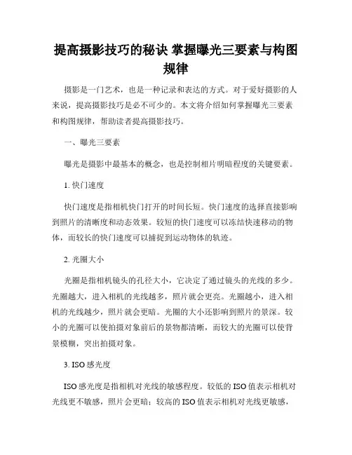 提高摄影技巧的秘诀 掌握曝光三要素与构图规律