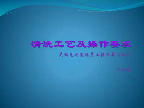 清洗工艺及操作要求