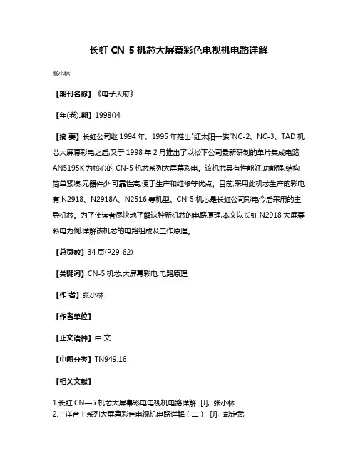 长虹CN-5机芯大屏幕彩色电视机电路详解