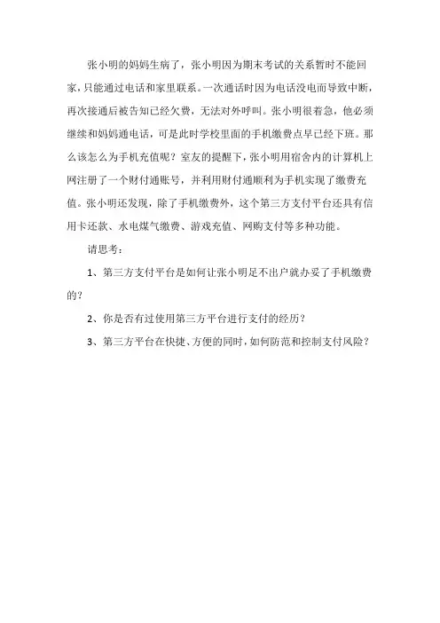 第三方支付 引入案例分析