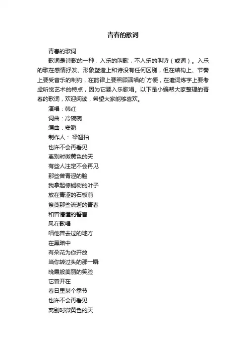 青春的歌词