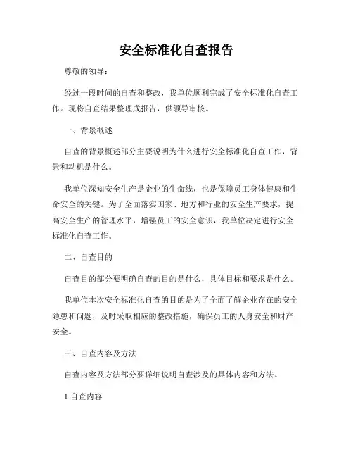 安全标准化自查报告