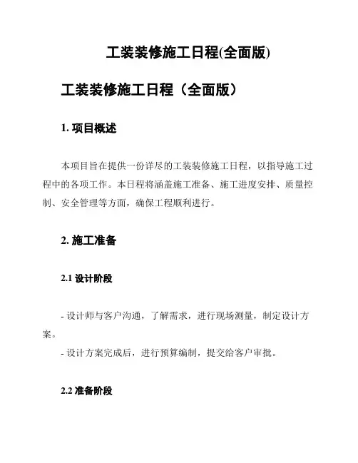 工装装修施工日程(全面版)