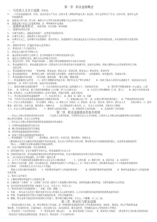 人力资源管理-职业道德提纲培训讲学