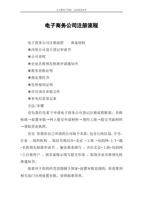 电子商务公司注册流程