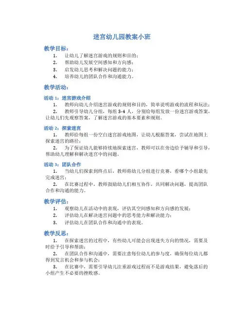 迷宫幼儿园教案小班