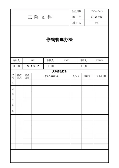 WI-QR-008 停线管理办法