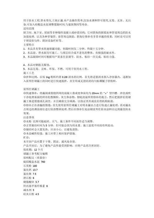 堵漏王防水