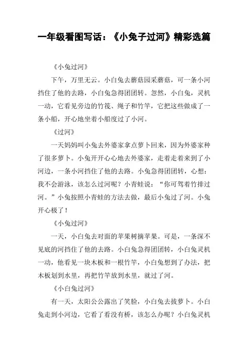 一年级看图写话：《小兔子过河》精彩选篇