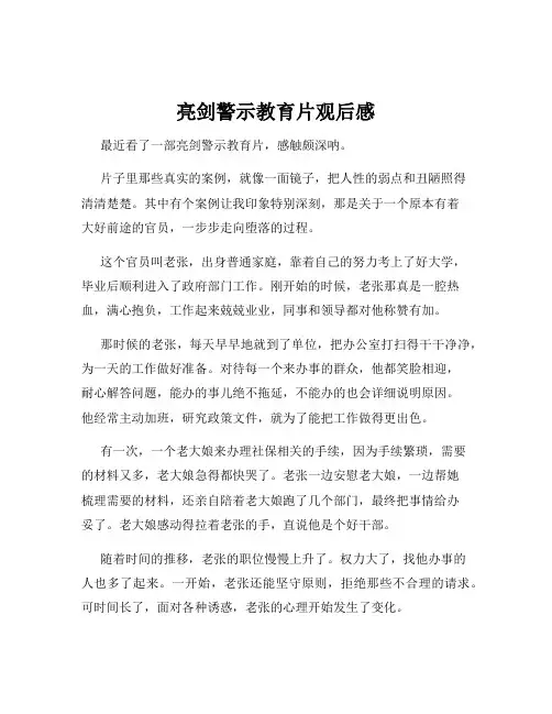 亮剑警示教育片观后感