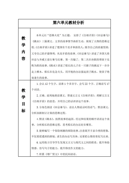 部编版语文五年级下学期第六单元教材解读、分析加教学设计(包括习作、园地、板书、作业)