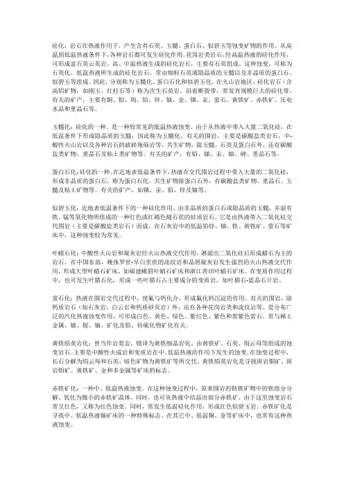 蚀变的种类 Word 文档