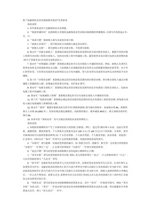 附《金融保险业营业税纳税申报表》及其附表doc-附《金融