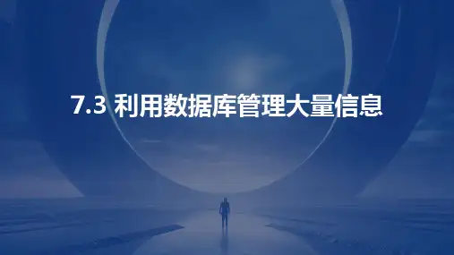 利用数据库管理大量信息 课件  2023—2024学年教科版高中信息技术必修