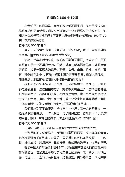 竹海作文300字10篇