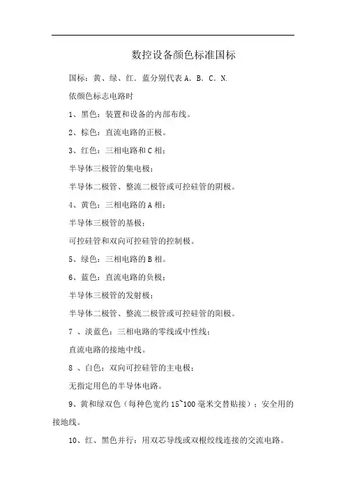 数控设备颜色标准国标