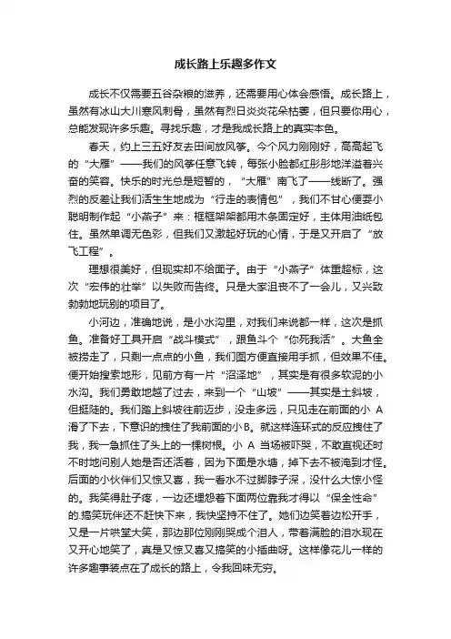 成长路上乐趣多作文