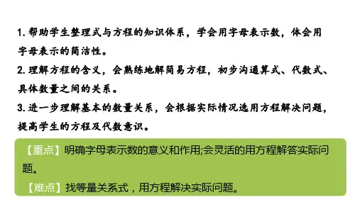六年级下册数学课件总复习数与代数3式与方程课时12北师大版秋共21张PPT