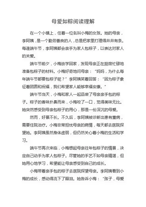 母爱如粽阅读理解