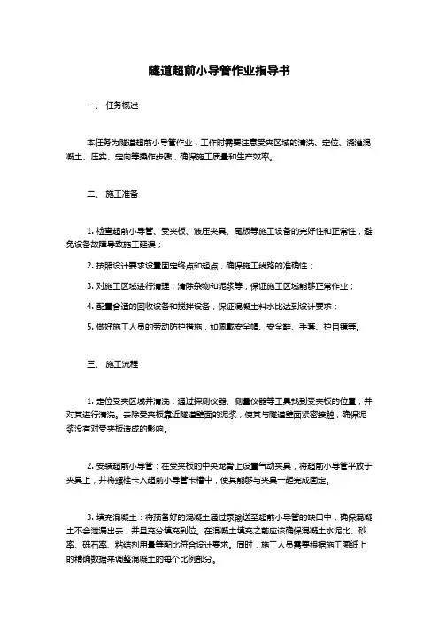 隧道超前小导管作业指导书