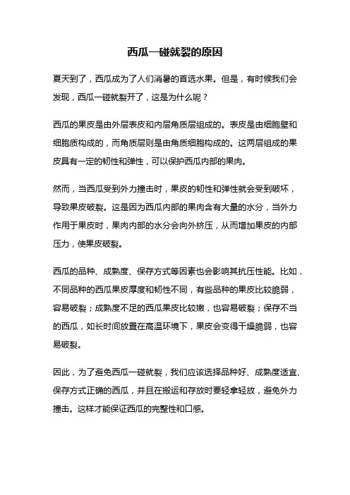 西瓜一碰就裂的原因
