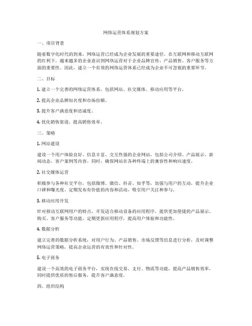 网络运营体系规划方案
