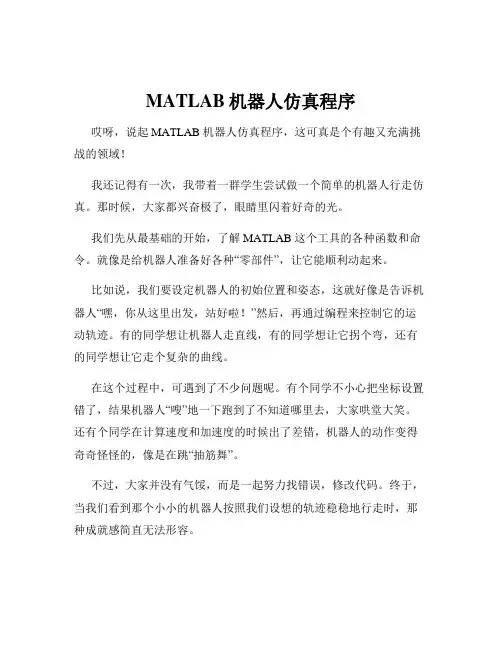 MATLAB机器人仿真程序