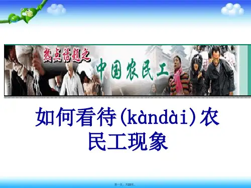 人教版高中地理必修二第一章问题研究《如何看待农民工现象》课件(共21张)