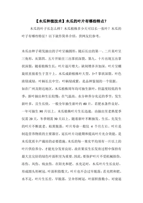 【木瓜种植技术】木瓜的叶片有哪些特点？