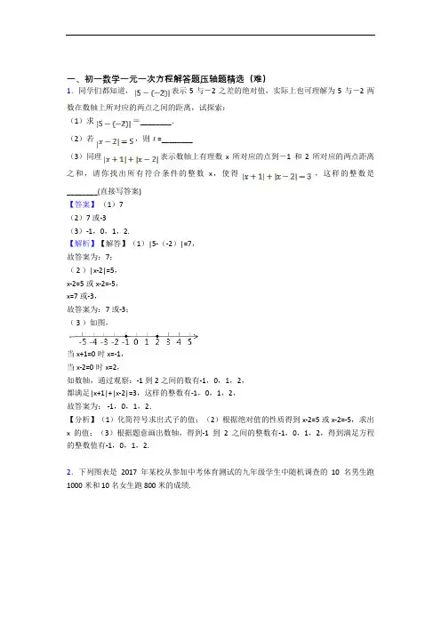 北京市清华大学附属中学数学一元一次方程单元测试卷(含答案解析)