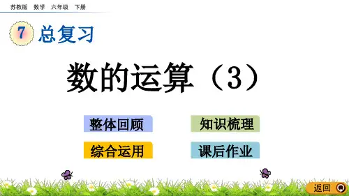 苏教版六年级数学下册第七单元总复习《1.7 数的运算(3)》PPT课件