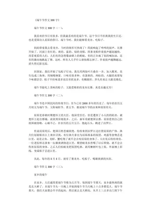 端午节作文300字12篇