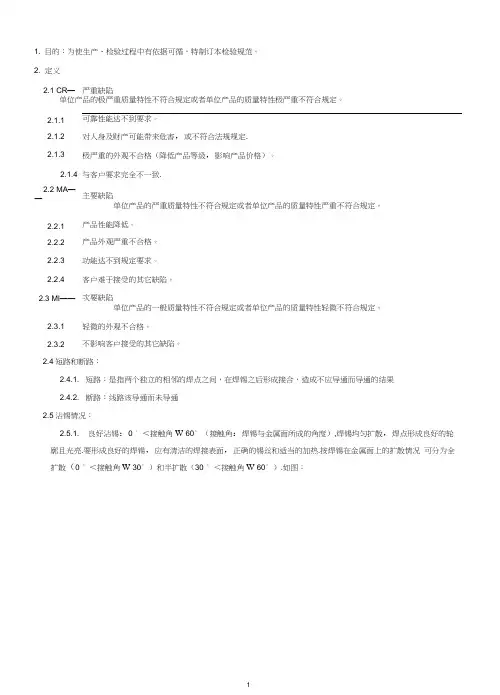 PCBA检验标准(最完整版)