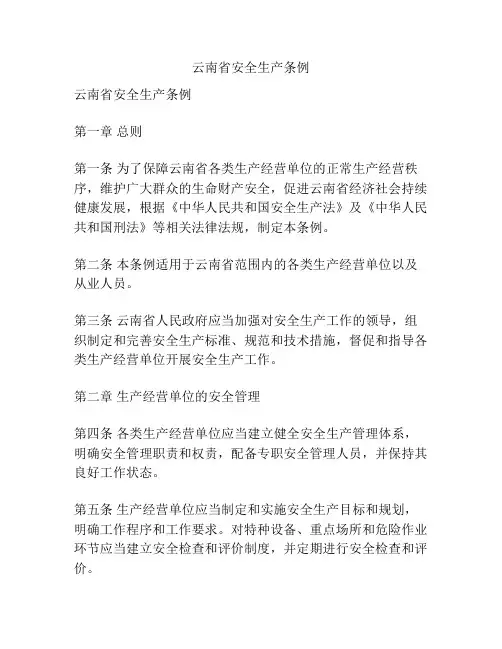 云南省安全生产条例