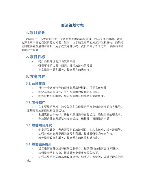 西涌策划方案