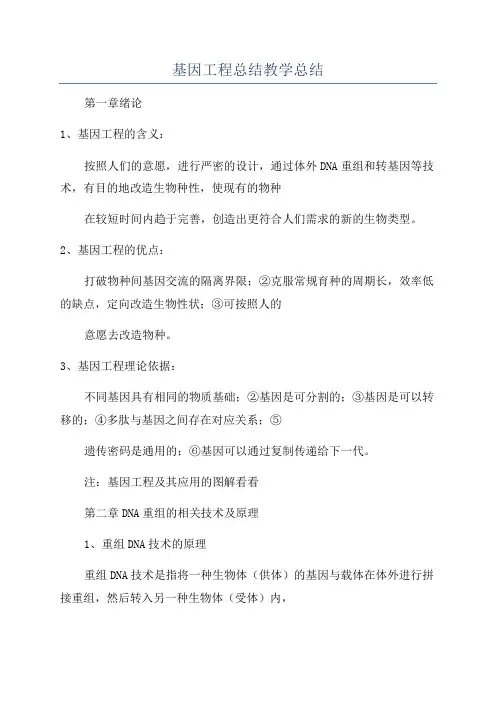 基因工程总结教学总结