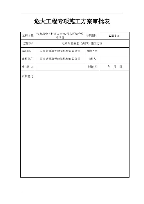 危大工程审批表(样表)