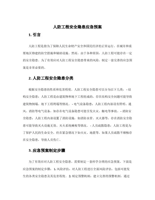 人防工程安全隐患应急预案